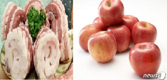 사과와 삼겹살의 궁합이 좋은 것으로 알려졌다. ⓒ News1