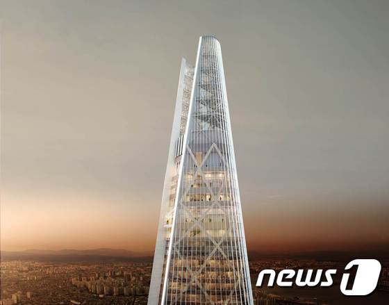 제2롯데월드타워 첨탑부 조감도. / 제공=롯데건설 ⓒ News1