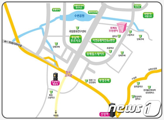 위레동 주민센터 위치도(성남시 제공)ⓒ News1