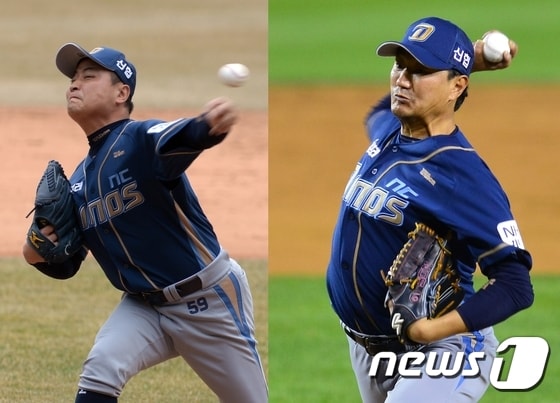 NC 다이노스 이혜천(왼쪽)과 손민한이 12일 은퇴를 선언했다. ⓒ News1