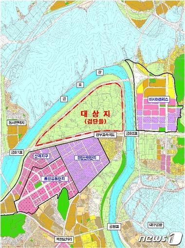 대구 검단들 위치도/자료제공=대구시ⓒ News1
