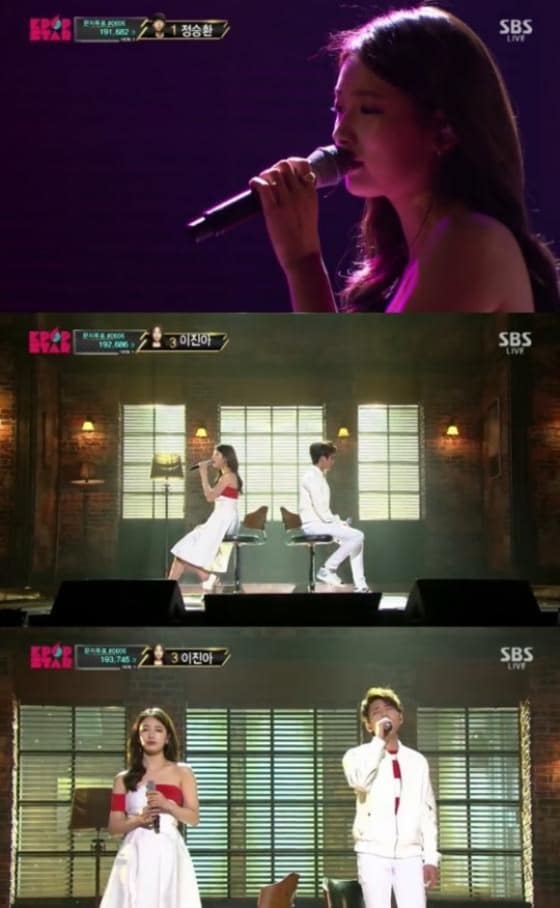 SBS &acute;K팝스타4&acute;에서 &acute;대낮에 한 이별&acute;을 열창한 정승환과 수지.