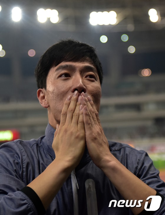 중국의 육상스타인 류상이 지난 17일 중국 상해에서 은퇴를 선언했다. ⓒ AFP=News1