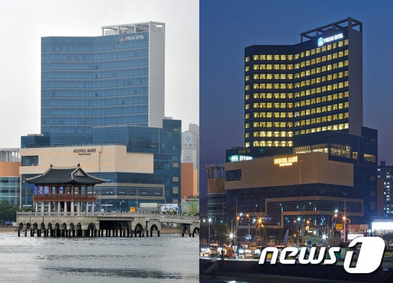 세계최대 체인 브랜드 베스트웨스턴 포항호텔 모습. 포항호텔에 따르면 "지역 호텔 중 전 객실에서 동해의 일출을 감상할 수 있는 탁 트인 조망권과 스위트룸 20객실을 포함해 총 160객실을 갖췄다.지하 3층 지상 16층 규모로 레스토랑,연회장,PDR룸(특별한 분을 위한 공간)을 이용할 수 있다.(뉴스 1자료)ⓒ News1 최창호 기자