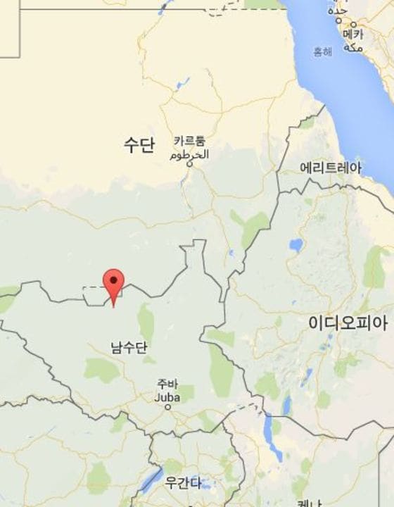 남수단의 북부 마욤 지역 ⓒ출처-구글지도