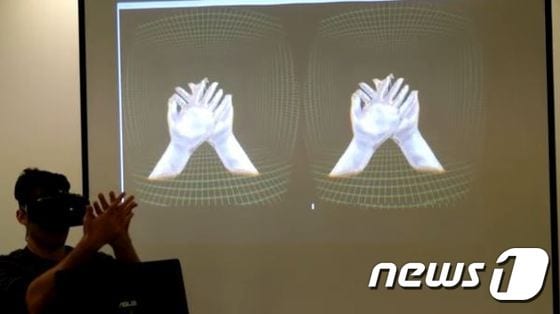 컴퓨터가 사람의 손 움직임을 감지한 모습 (페블스 인터페이시스 제공)ⓒ News1