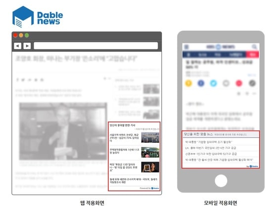‘데이블 뉴스’ 서비스 구동화면 ⓒ News1