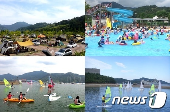 올 여름 휴가 시즌동안  경남 고성 당항포관광지를 방문한 관광객은 5만9000여명으로  지난해에 비해 18% 증가했다. (경남 고성군 제공)ⓒ News1