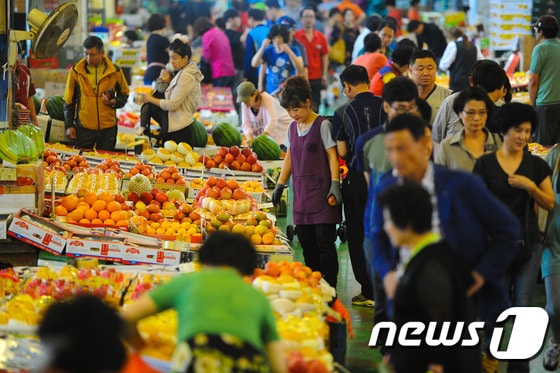 농산물도매시장의 모습.(자료사진) ⓒ News1 이승배 기자