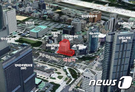 삼성동 관광호텔 대상지 항공사진. /제공=서울시 ⓒ News1