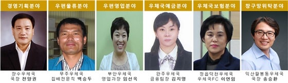 전북지방우정청이 우체국을 빛낸 6인을 선정해 '라이브 포스트'(LIVE POST) 상을 수여했다.(사진제공=전북지방우정청)ⓒ News1