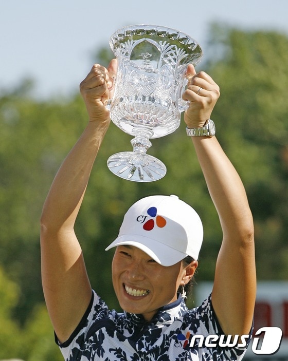 박세리가 지난 2007년 LPGA투어 제이미 파 클래식에서 우승한 모습. ⓒ AFP=News1