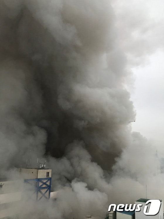 30일 오전 2시8분쯤 대구 중구 서문시장 4지구에서 화재가 발생해 소방관 400명과 소방차 등 장비 97대를 동원해 화재를 진압 중이다. 소방당국에 따르면 현재 인명피해는 없으며 839개의 점포 중 500여개 이상이 피해를 입은 것으로 알려졌다. ⓒ News1 이종현 기자