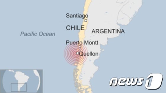 칠레에서 규모 7.7의 강진이 발생했다. (사진출처 = BBC)ⓒ News1