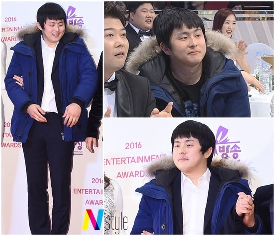 시상식에 패딩을 착용하고 등장한 기안84 / 뉴스1 DB, KBS 방송화면 캡처