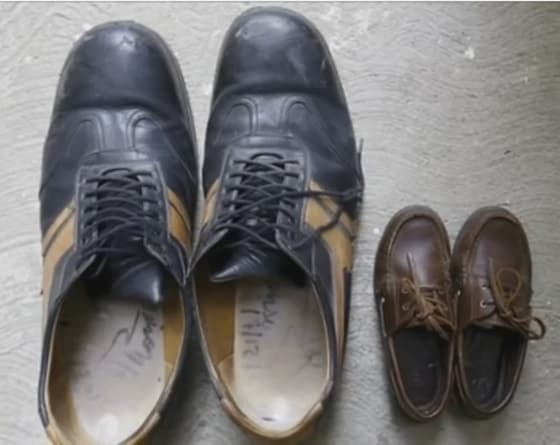 세계에서  발이  가장  큰 베네수엘라 남성  헤이손  로드리게즈가  평소  신고  다니는  신발. <출처: 유튜브 캡처> ⓒ News1