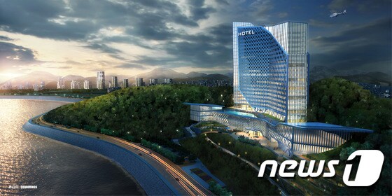 중국 구천그룹이 포항시에 제출한 5성급 호텔 조감도/사진제공=포항시ⓒ News1