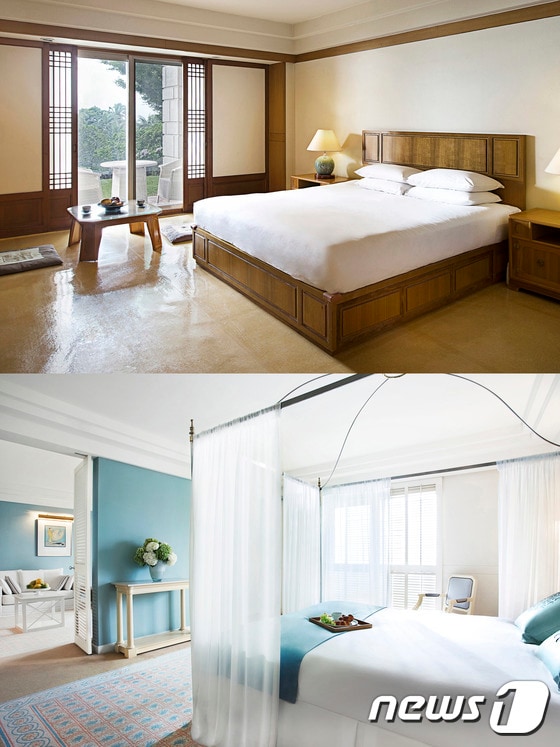 제주신라호텔 테라스 객실(위)과 스위트룸 ⓒ News1