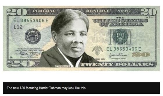 미국 20달러 지폐에 흑인 여성 인권운동가 해리엇 터브먼을 합성한 모습. (BBC 캡처) ⓒ 뉴스1