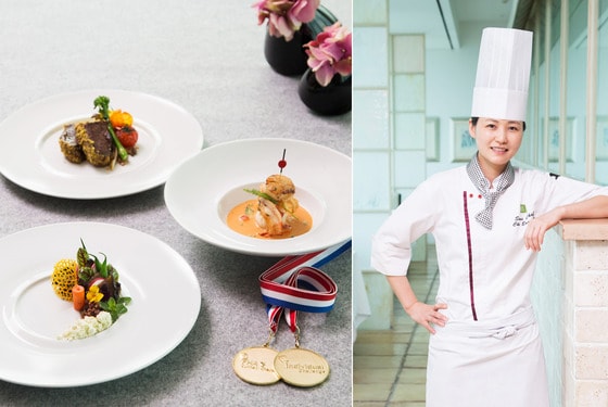 FHA 컬리너리 챌린지 수상 요리와 조은주 셰프. 사진제공 = 한화호텔앤드리조트. ⓒ News1