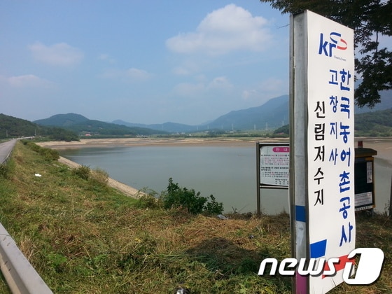 계속된 여름 가뭄으로 전북 고창군 신림저수지가 바닥을 드러냈다. 9월 현재 신림저수지 저수율은 14%로 예년 평균 저수율 70%의 1/4에 그치고 있다./ 뉴스1DBⓒ News1 박제철 기자