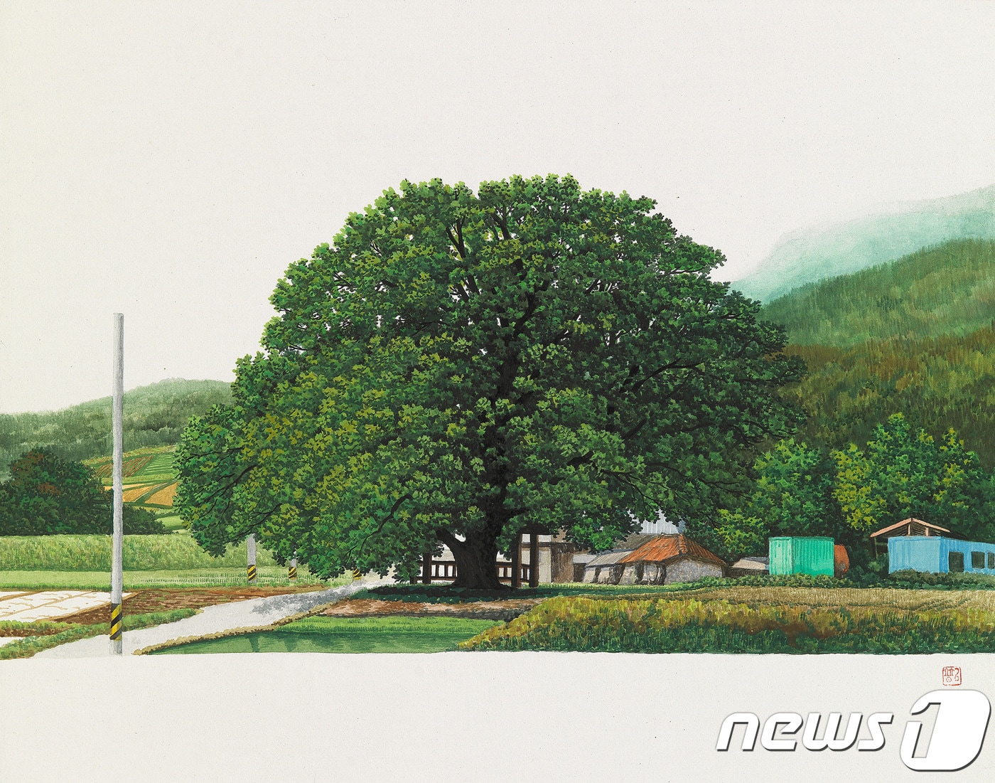 김병균 作 '동구 밖 당산나무' ⓒ News1