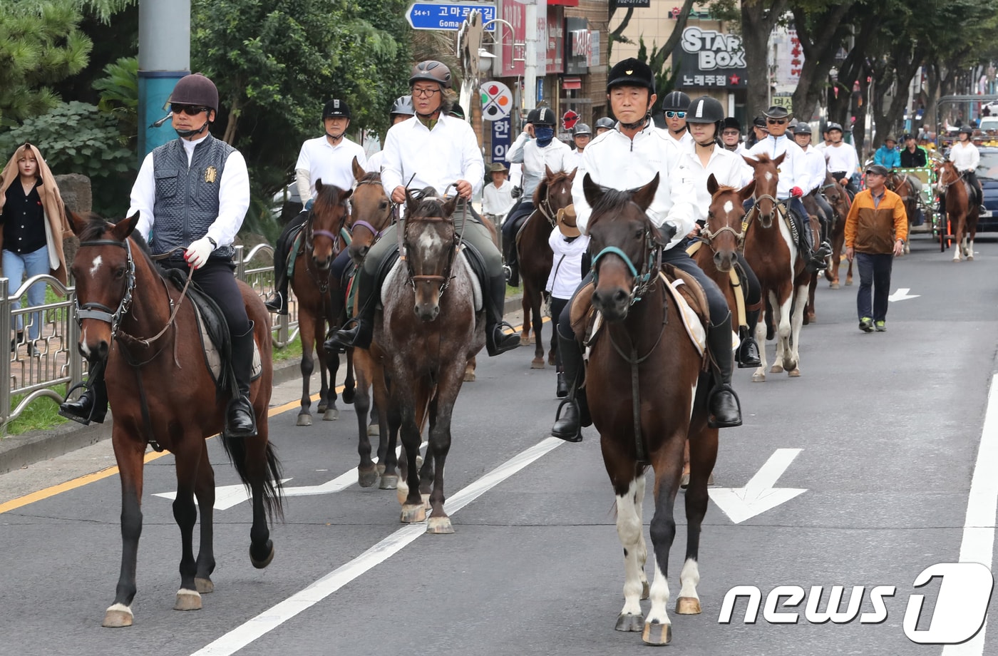 '제4회 고마로 마(馬)문화축제'에서 펼쳐진 말 퍼레이드.2017.10.14/뉴스1 ⓒ News1