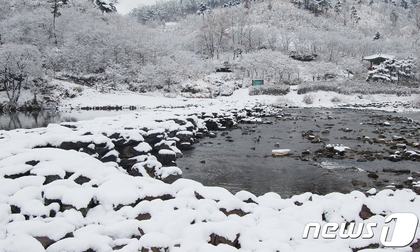 진천 농다리 설경.2017.11.24 ⓒ News1 김정수 기자