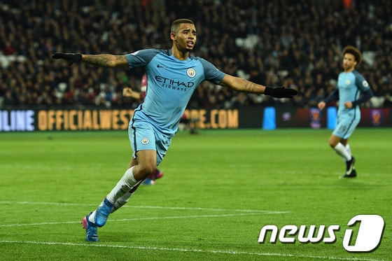 맨체스터 시티의 공격수 가브리엘 제수스(20) ⓒ AFP=News1