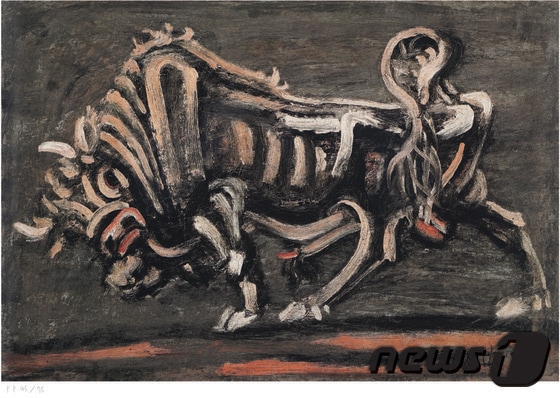 경남 하동에서  지클레 판화전이 열린다.(사진은 이중섭의 '황소')ⓒ News1