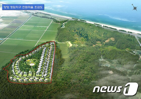 강원도 양양 정암지구 전원마을 조감도. (양양군 제공) 2017.3.8/뉴스1 ⓒ News1 고재교 기자