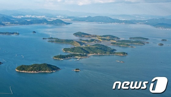 하늘에서 본 보성군 벌교 장도.(보성군 제공)/뉴스1 ⓒ News1 지정운 기자