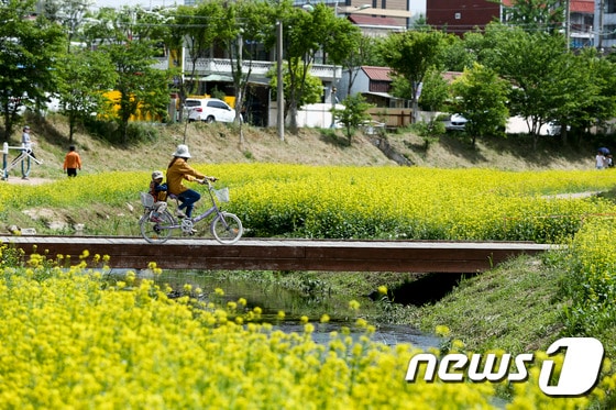 천안천 자전거 도로 모습ⓒ News1