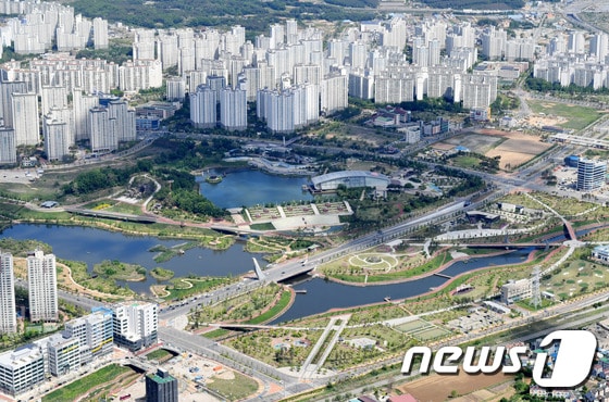 파주 운정신도시와 운정호수공원 전경 //뉴스1 DB ⓒ News1