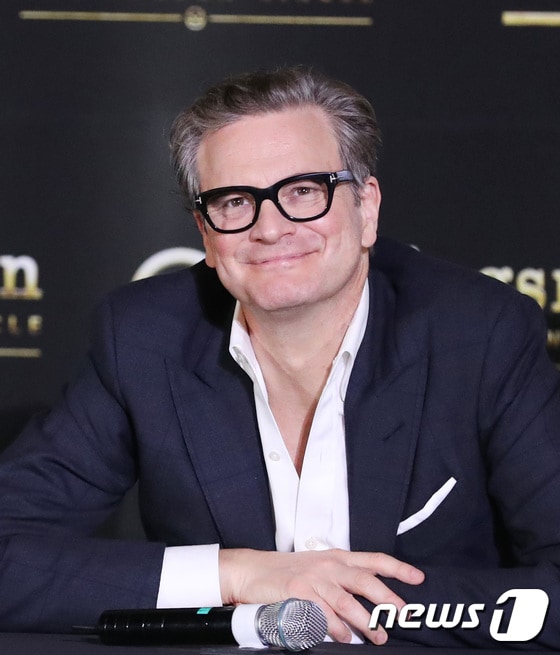 할리우드 콜린 퍼스가 21일 오전 서울 용산 CGV에서 열린 영화 '킹스맨: 골든 서클' 내한 기자회견에 참석해 근사한 미소를 짓고 있다. 2017.9.21./뉴스1 ⓒ News1 권현진 기자