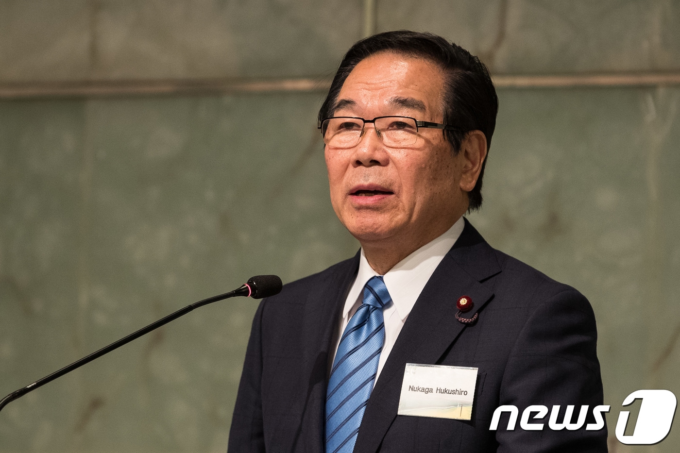 일한의원연맹 회장인 누카가 후쿠시로 일본 자민당 중의원 의원. 2018.10.1/뉴스1 ⓒ News1 유승관 기자