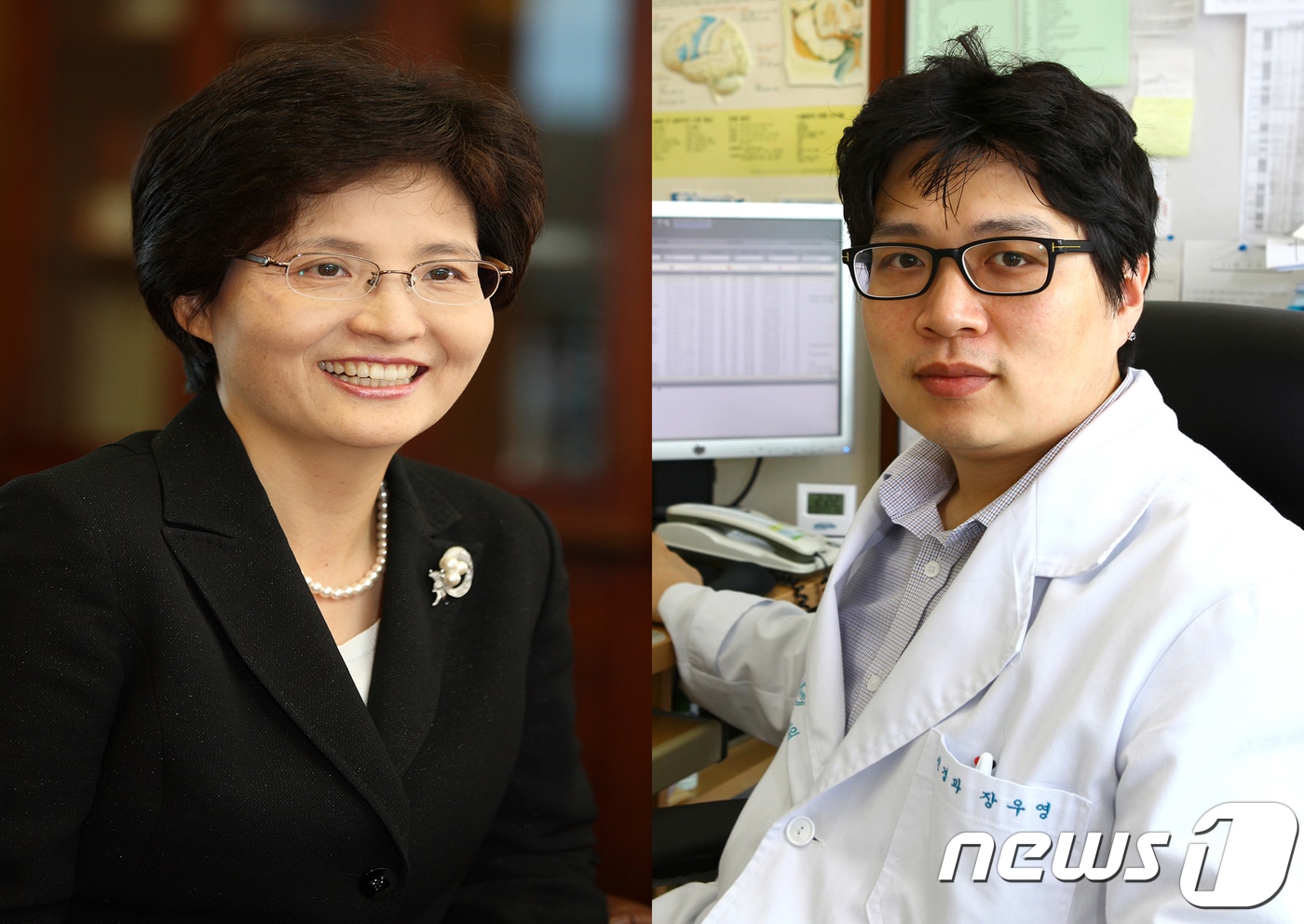 왼쪽부터 양현옥 박사, 장우영 교수. (강릉아산병원 제공) 2018.11.22/뉴스1 ⓒ News1
