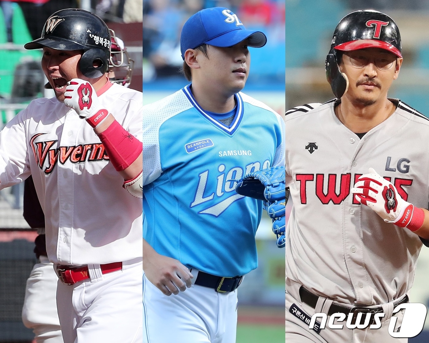 왼쪽부터 최정(SK), 윤성환(삼성), 박용택(LG). 이들 3명은 FA 자격을 행사한 선수들 가운데 올 시즌 연봉이 가장 높다. ⓒ News1 DB