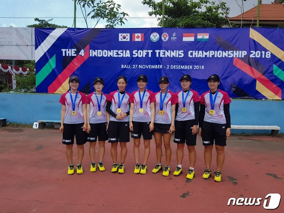 인도네시아오픈정구선수권대회에 출전한 여자 정구 대표팀. (대한정구협회 제공) ⓒ News1