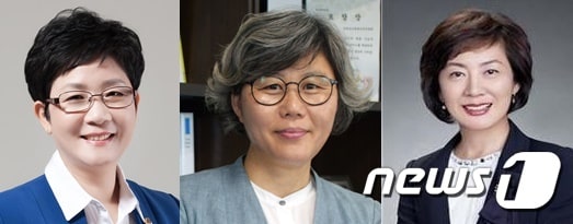 기초단체장에 도전하는 여성 정치인들. (왼쪽부터)박정현 대전시의원, 김명숙 전 청양군의원, 김혜정 계룡시의원ⓒ News1