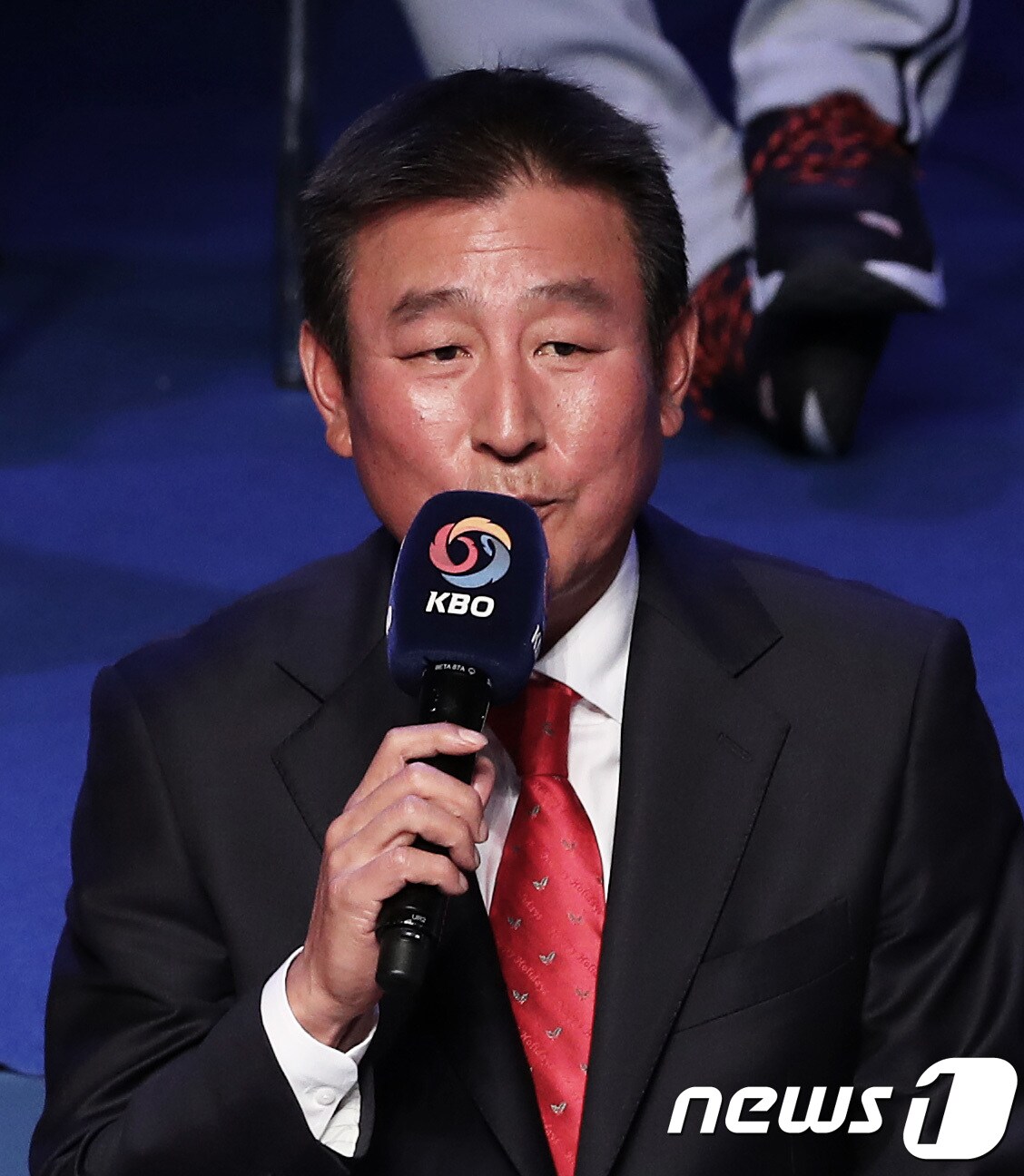 22일 서울 용산구 한남동 블루스퀘어에서 열린 '2018 신한은행 마이카 KBO 미디어데이'에서 KIA 김기태 감독이 올시즌 각오를 밝히고 있다. 정규시즌 목표관중을 역대 최다인 879만 명으로 잡은 프로야구는 오는 24일 오후 2시 잠실·문학·광주·고척·마산 등 전국 5개 구장에서 일제히 막을 올린다. 2018.3.22/뉴스1 ⓒ News1 오대일 기자