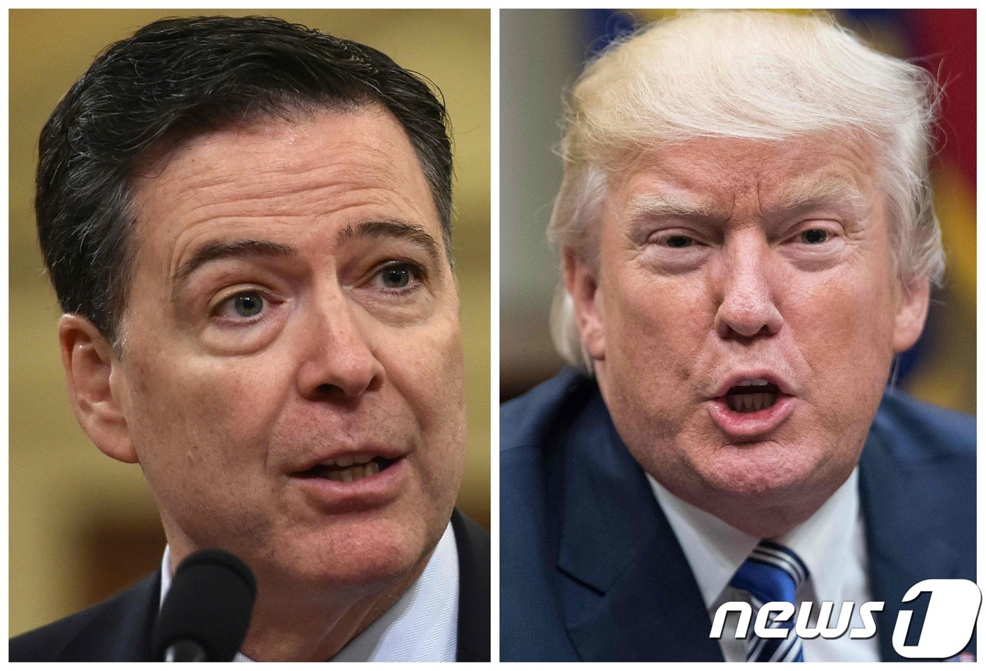제임스 코미 전 미연방수사국(FBI) 국장(왼쪽)과 도널드 트럼프 대통령.ⓒ AFP=뉴스1