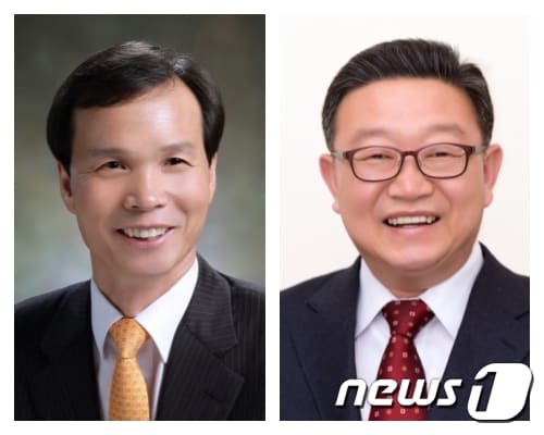 왼쪽이 더불어민주당 조병옥 음성군수 후보,  오른쪽이 자유한국당 이필용 음성군수 후보. ⓒ News1