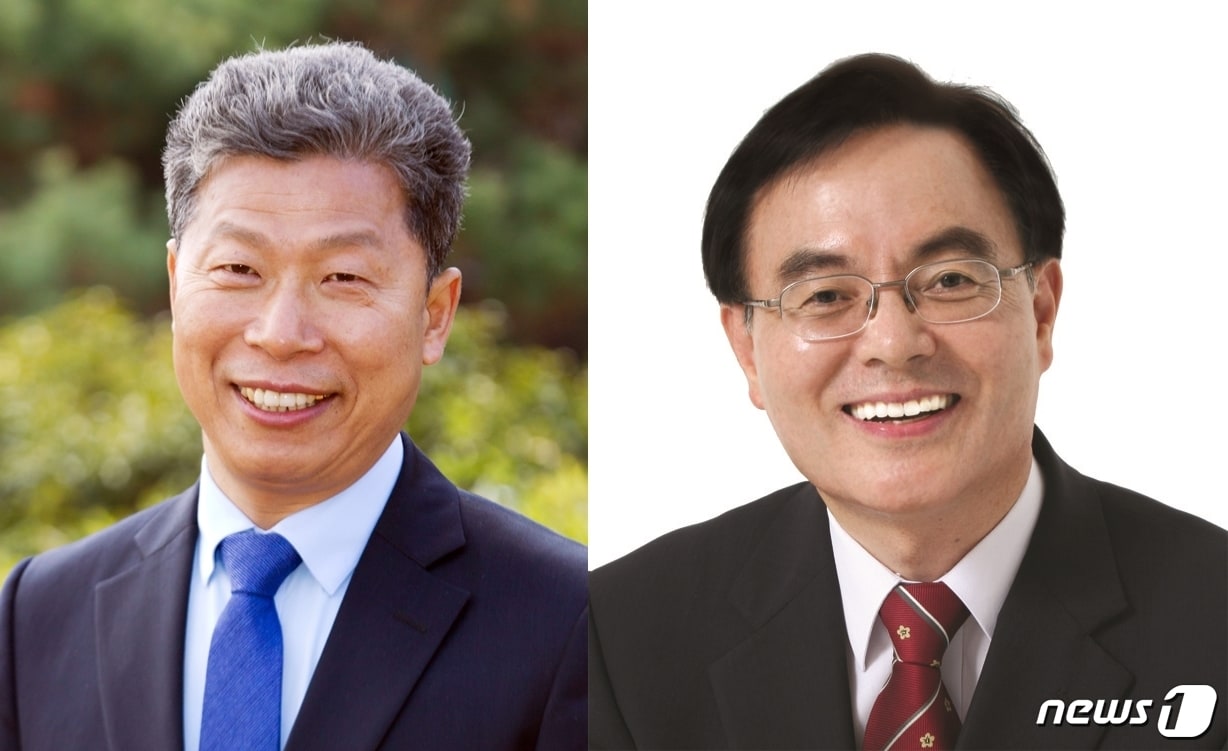 광주 서구청장 선거에 후보로 등록한 서대석 더불어민주당 후보(왼쪽)·무소속 임우진 후보(오른쪽). 2018.5.26/뉴스1 ⓒ News1