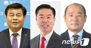 6·13 지방선거 강원 동해시장 후보군. 왼쪽부터 무소속 심규언 현 시장, 자유한국당 정일화 예비후보, 더불어민주당 안승호 예비후보. 2018.5.3/뉴스1 ⓒ News1 