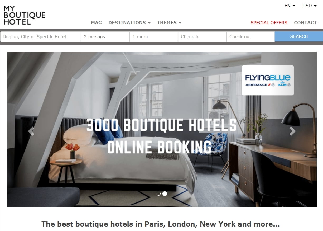 마이부티크호텔 홈페이지