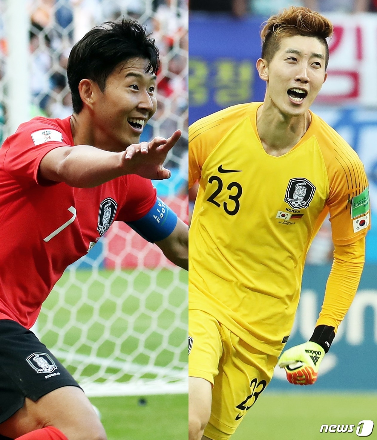 축구대표팀의 손흥민(왼쪽)과 조현우./뉴스1 DB ⓒ News1