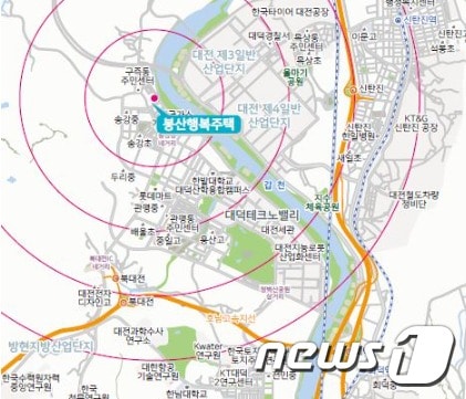 대전봉산 행복주택 위치도(LH 홈페이지 캡쳐)ⓒ News1