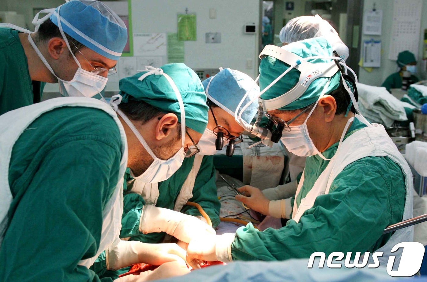 신장이식 중인 서울성모병원 의료진.ⓒ News1