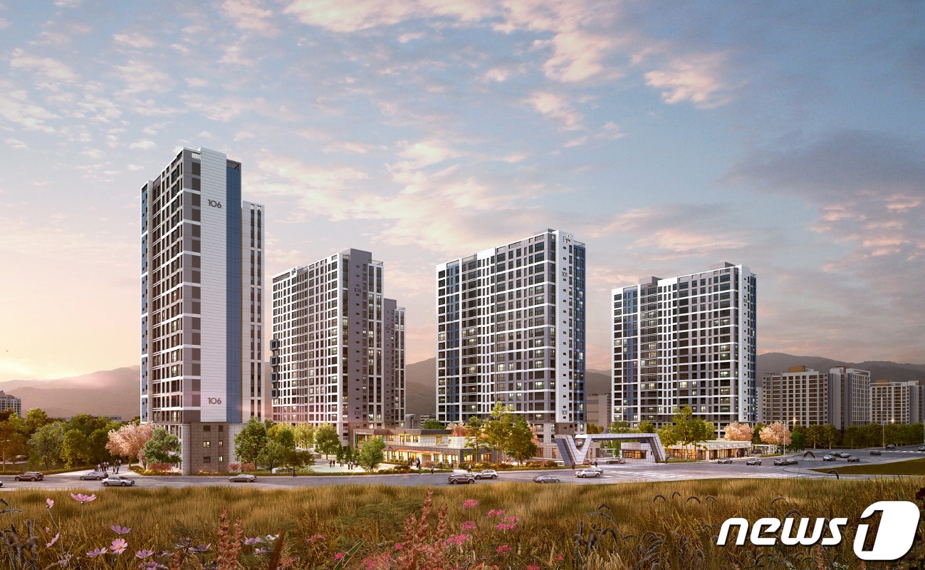 광주 남구 도시첨단 D2블록 제일풍경채 투시도.(제일건설 제공)2019.12.13/뉴스1 ⓒ News1